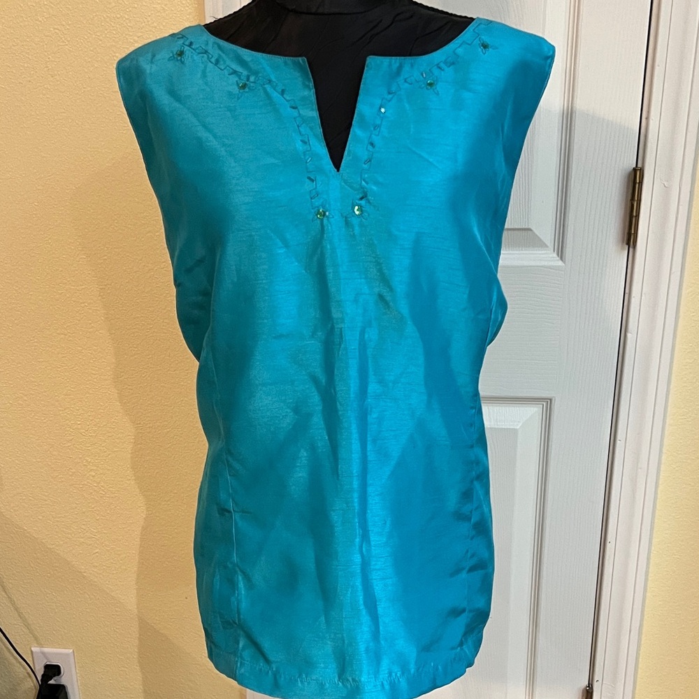 Freestyle Turquoise Sleeveless Blouse